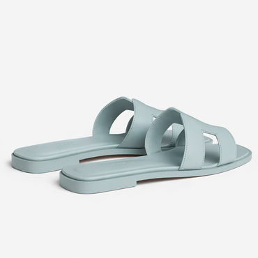 Hermes Oran Sandals-Bleu Glacier